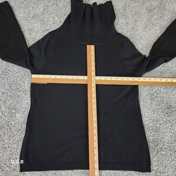 NWT CHICO'S Mandie Black Pullover Off The Shoulder Sweater Top Size 2 Reg $69 - Picture 6 of 9